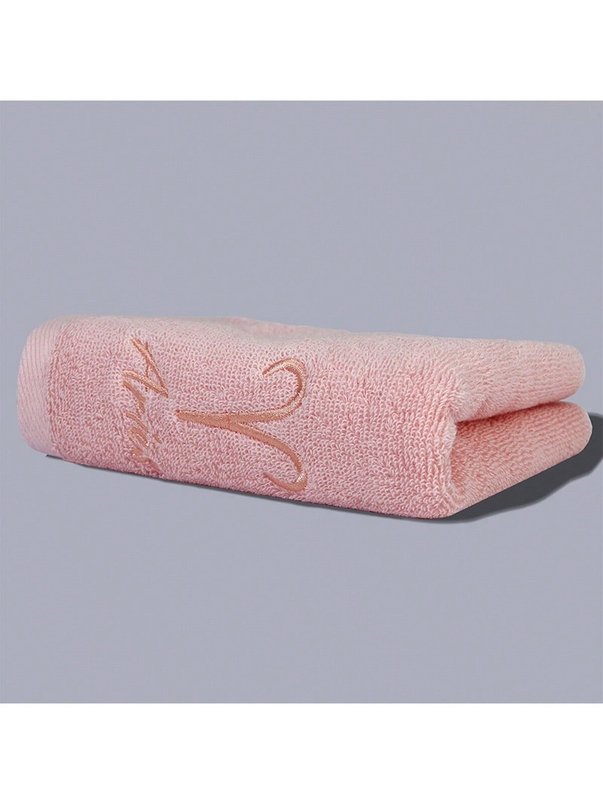 قطعة واحدة من منشفة ناعمة ماصة مطرزة باللون الوردي للحمام والاستحمام وغسل الوجه