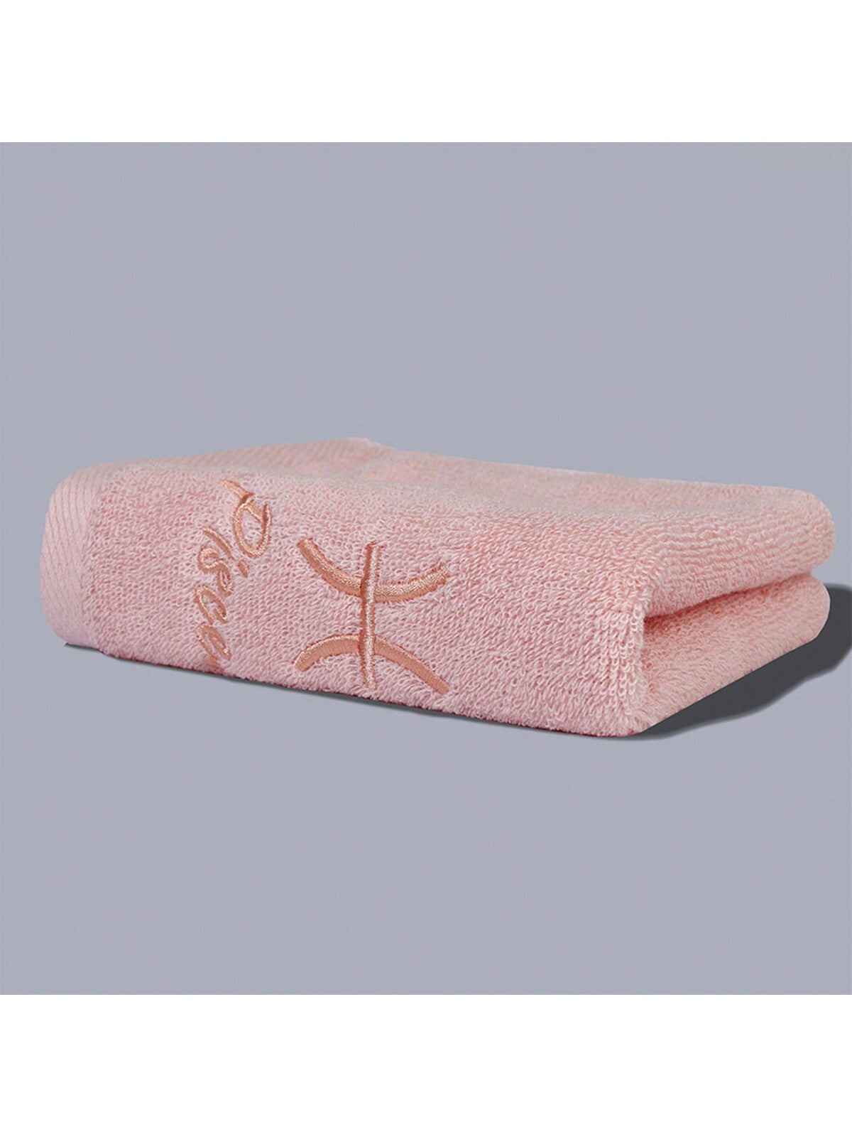 قطعة واحدة من منشفة ناعمة ماصة مطرزة باللون الوردي للحمام والاستحمام وغسل الوجه