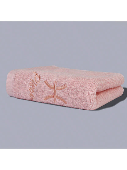 قطعة واحدة من منشفة ناعمة ماصة مطرزة باللون الوردي للحمام والاستحمام وغسل الوجه