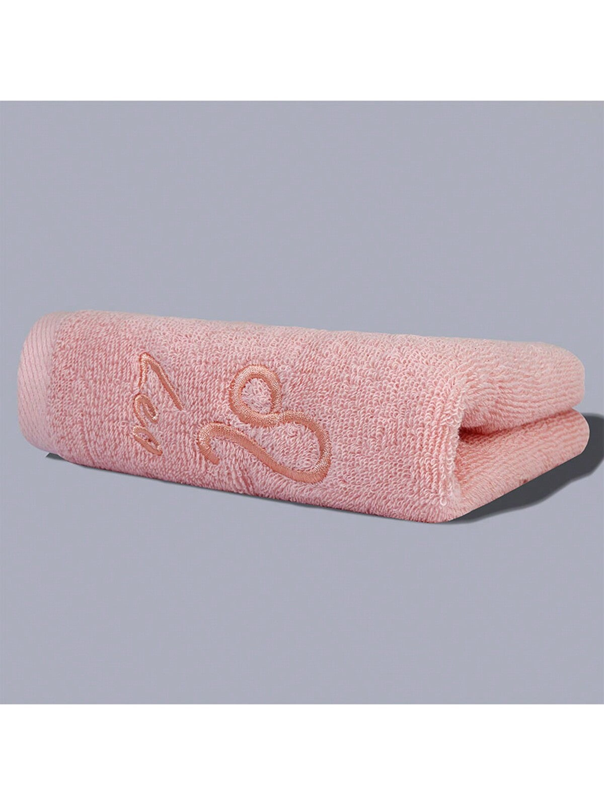 قطعة واحدة من منشفة ناعمة ماصة مطرزة باللون الوردي
