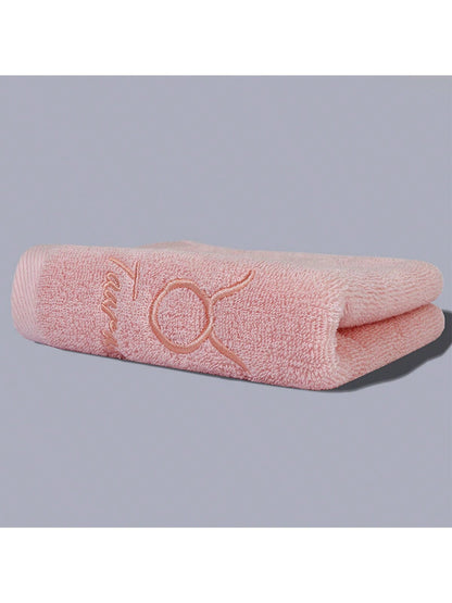 قطعة واحدة من منشفة ناعمة ماصة مطرزة باللون الوردي للحمام والاستحمام وغسل الوجه