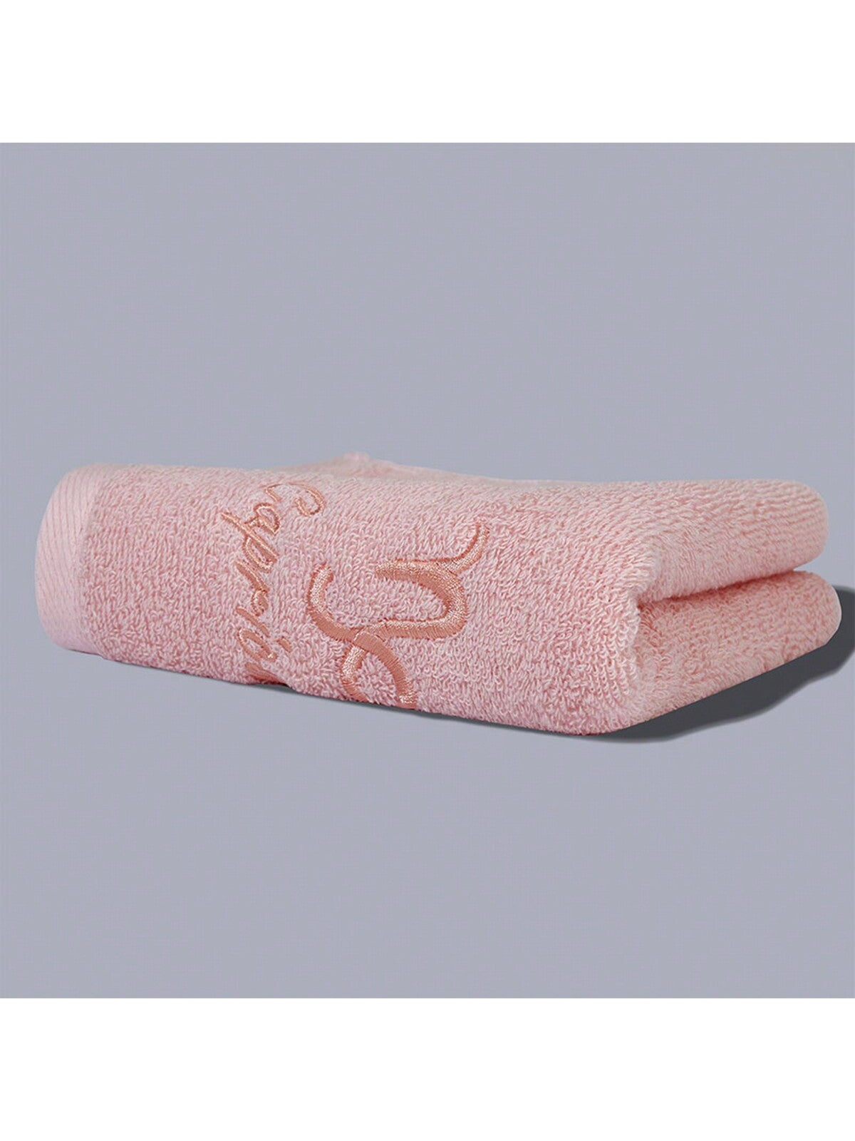 قطعة واحدة من منشفة ناعمة ماصة مطرزة باللون الوردي للحمام والاستحمام وغسل الوجه