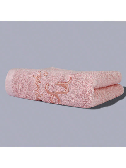 قطعة واحدة من منشفة ناعمة ماصة مطرزة باللون الوردي للحمام والاستحمام وغسل الوجه