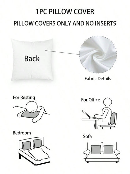 غطاء وسادة بنمط الطاووس قطعة واحدة، غطاء وسادة مزخرف بنمط الطباعة على القماش القطني المنسوج