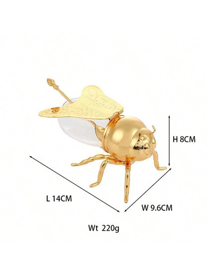 مجموعة إبريق نحلة ذهبية بغطاء وملعقة للتخزين والعرض، مناسبة كهدايا عيد الميلاد وعيد الشكر