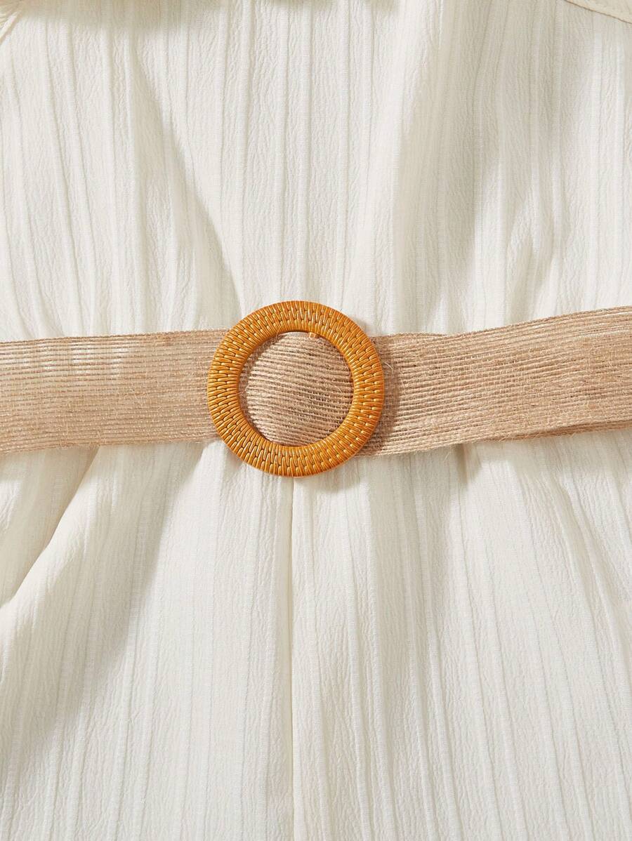 رومبير للفتيات الصغيرات بحمالات رفيعة وحواف مكشكشة