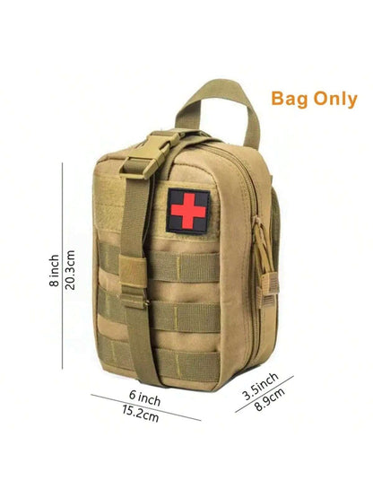 عدة إسعافية تكتيكية مدمجة ومحمولة بشكل جيب مول للإمدادات الطبية الطارئة - مثالية للتخييم والصيد والمشي لمسافات طويلة والاستخدام المنزلي وفي السيارة