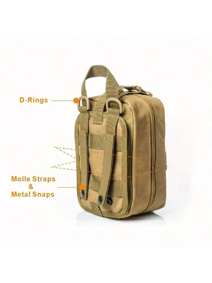 عدة إسعافية تكتيكية مدمجة ومحمولة بشكل جيب مول للإمدادات الطبية الطارئة - مثالية للتخييم والصيد والمشي لمسافات طويلة والاستخدام المنزلي وفي السيارة