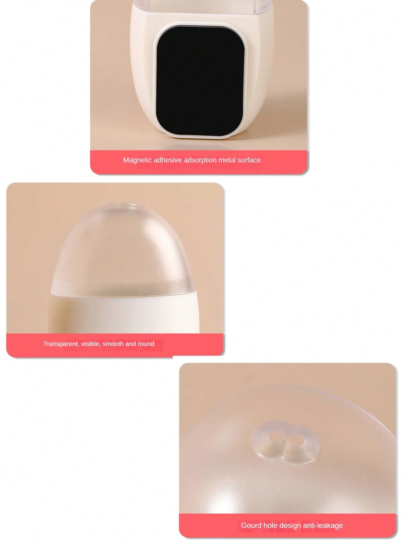 حامل أعواد الأسنان بشكل بيضة مع ملصق شفاف مغناطيسي للثلاجة