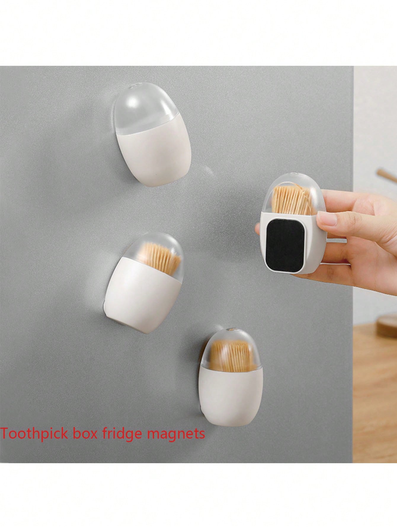 حامل أعواد الأسنان بشكل بيضة مع ملصق شفاف مغناطيسي للثلاجة