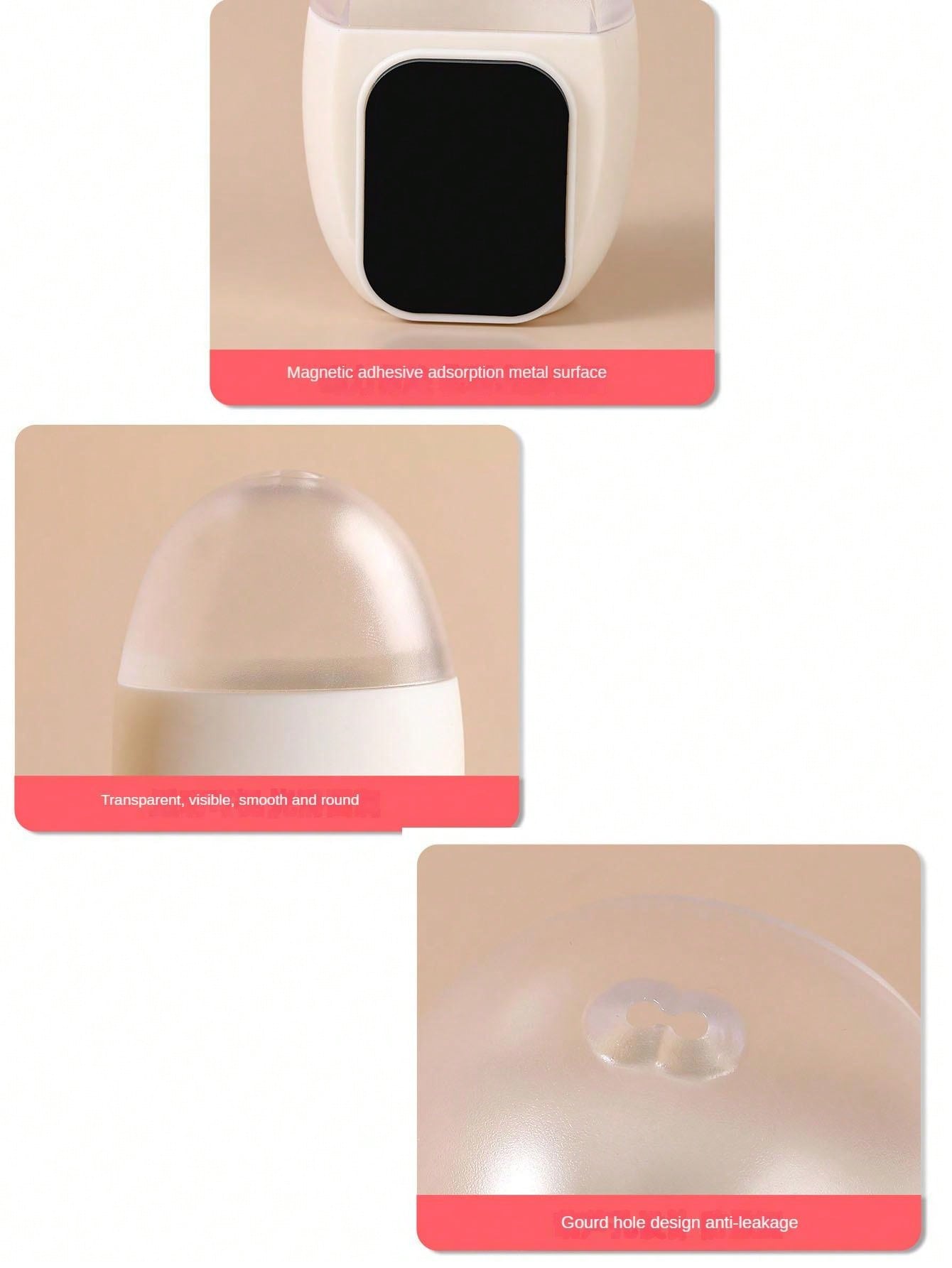 حامل أعواد الأسنان بشكل بيضة مع ملصق شفاف مغناطيسي للثلاجة