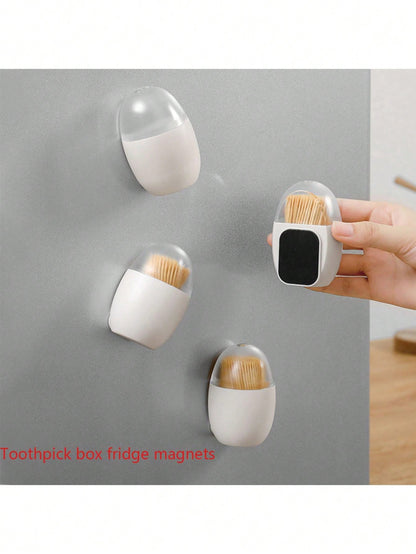 حامل أعواد الأسنان بشكل بيضة مع ملصق شفاف مغناطيسي للثلاجة