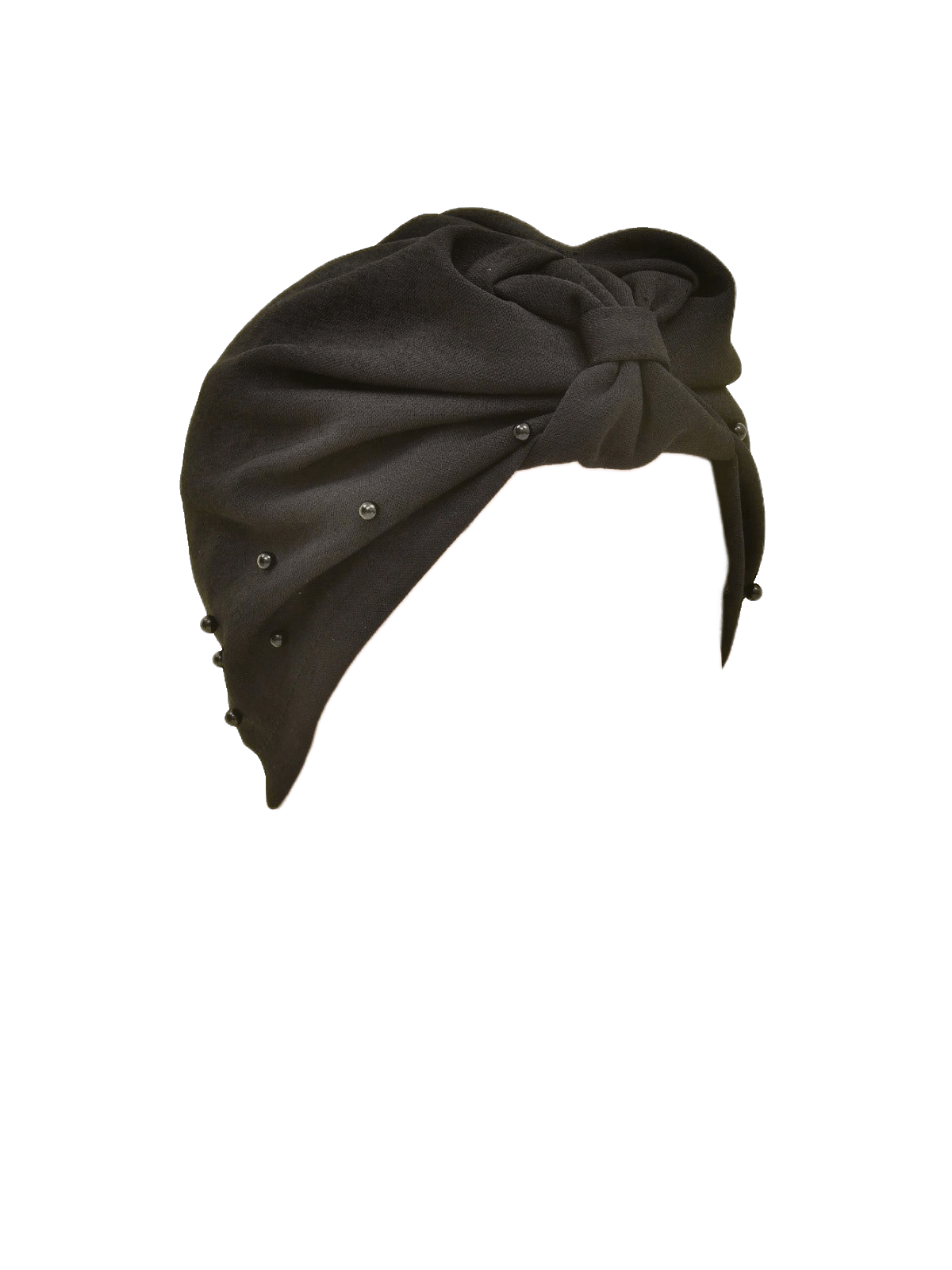 قطعة واحدة من قبعة عصابة الرأس مرصعة باللؤلؤ بلون سادة للسيدات، قبعة عمامة مرنة قابلة للتنفس بدون حافة، قبعة صغيرة مريحة ناعمة للاستخدام في الهواء الطلق والعادية