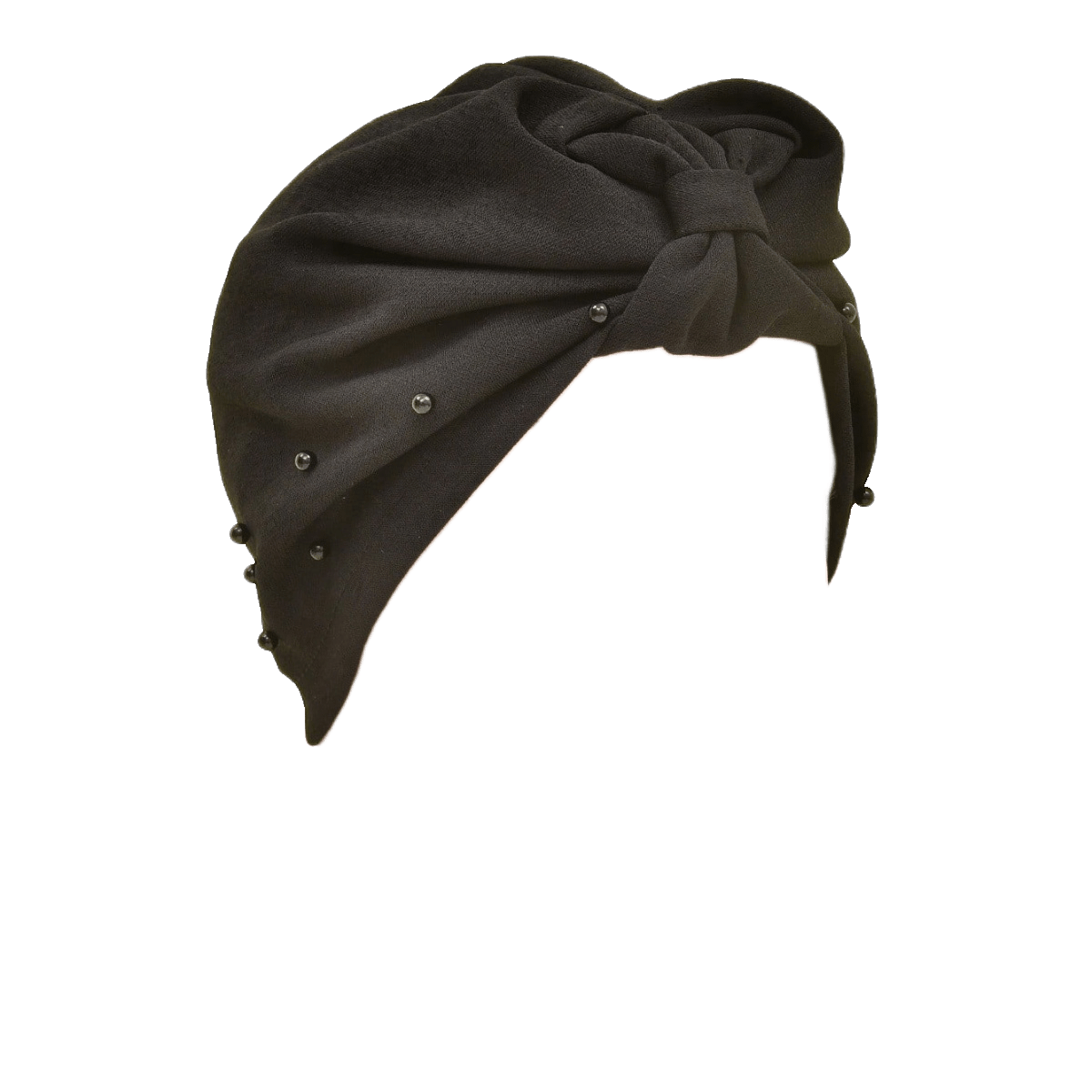 قطعة واحدة من قبعة عصابة الرأس مرصعة باللؤلؤ بلون سادة للسيدات، قبعة عمامة مرنة قابلة للتنفس بدون حافة، قبعة صغيرة مريحة ناعمة للاستخدام في الهواء الطلق والعادية