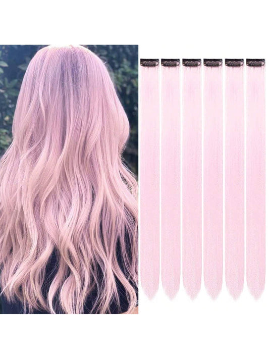 قطع من وصلات الشعر الملونة