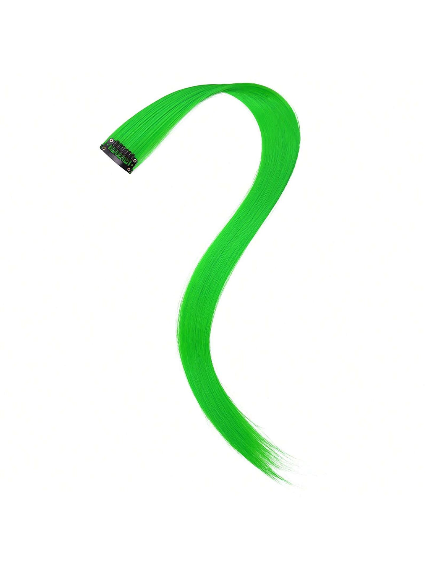 ملحقات شعر اصطناعية قصيرة مستقيمة ملونة ، 6 قطع لديها لمعان حرفي 20بوصة ، ملحقات شعر بلون أخضر لتنكر عيد الهالوين و حفلات الأزياء مناسبة للفتيات والنساء باروكة