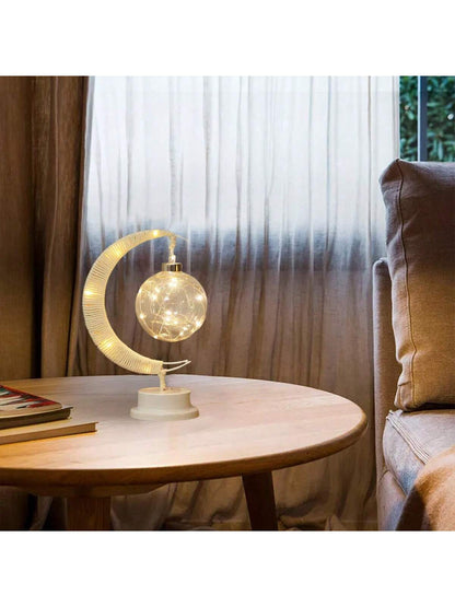 مصباح طاولة إبداعي بشكل كرة نجوم Led جديدة بكرات النسيج مع حبل، مصباح ليلي للديكور