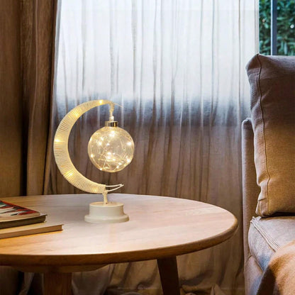 مصباح طاولة إبداعي بشكل كرة نجوم Led جديدة بكرات النسيج مع حبل، مصباح ليلي للديكور