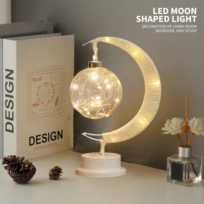 مصباح طاولة إبداعي بشكل كرة نجوم Led جديدة بكرات النسيج مع حبل، مصباح ليلي للديكور