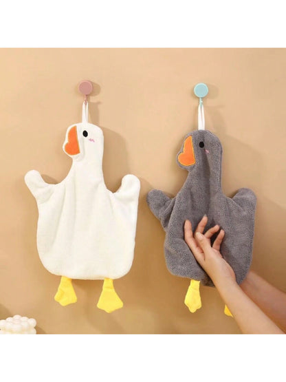 منشفة يد كبيرة على شكل بطة كرتونية من الصوف القطني للمطبخ والحمام والخارج، لا تفرز الشعر ولا تتلاشى وذات امتصاصية عالية