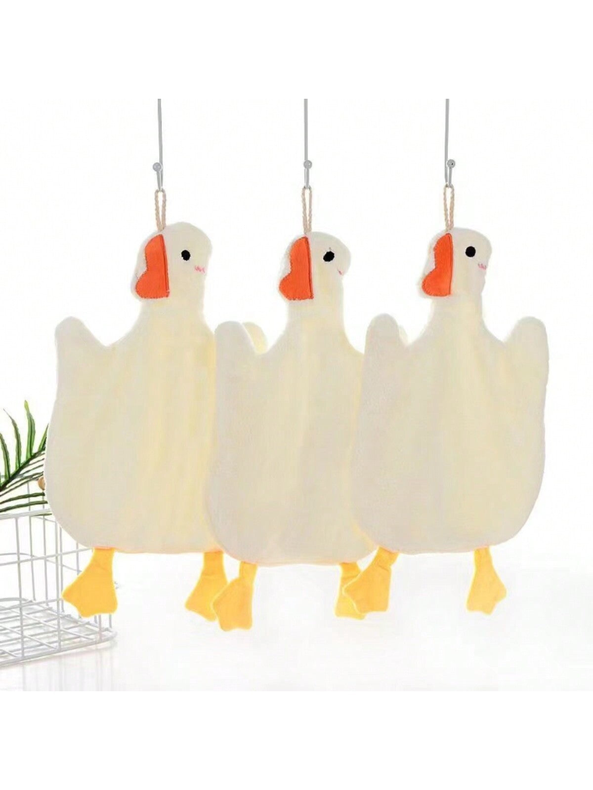 منشفة يد كبيرة على شكل بطة كرتونية من الصوف القطني للمطبخ والحمام والخارج، لا تفرز الشعر ولا تتلاشى وذات امتصاصية عالية