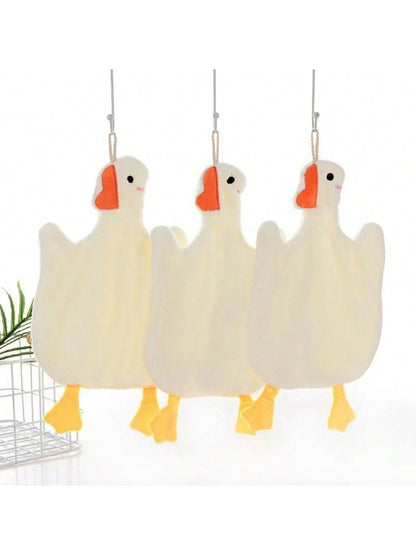 منشفة يد كبيرة على شكل بطة كرتونية من الصوف القطني للمطبخ والحمام والخارج، لا تفرز الشعر ولا تتلاشى وذات امتصاصية عالية