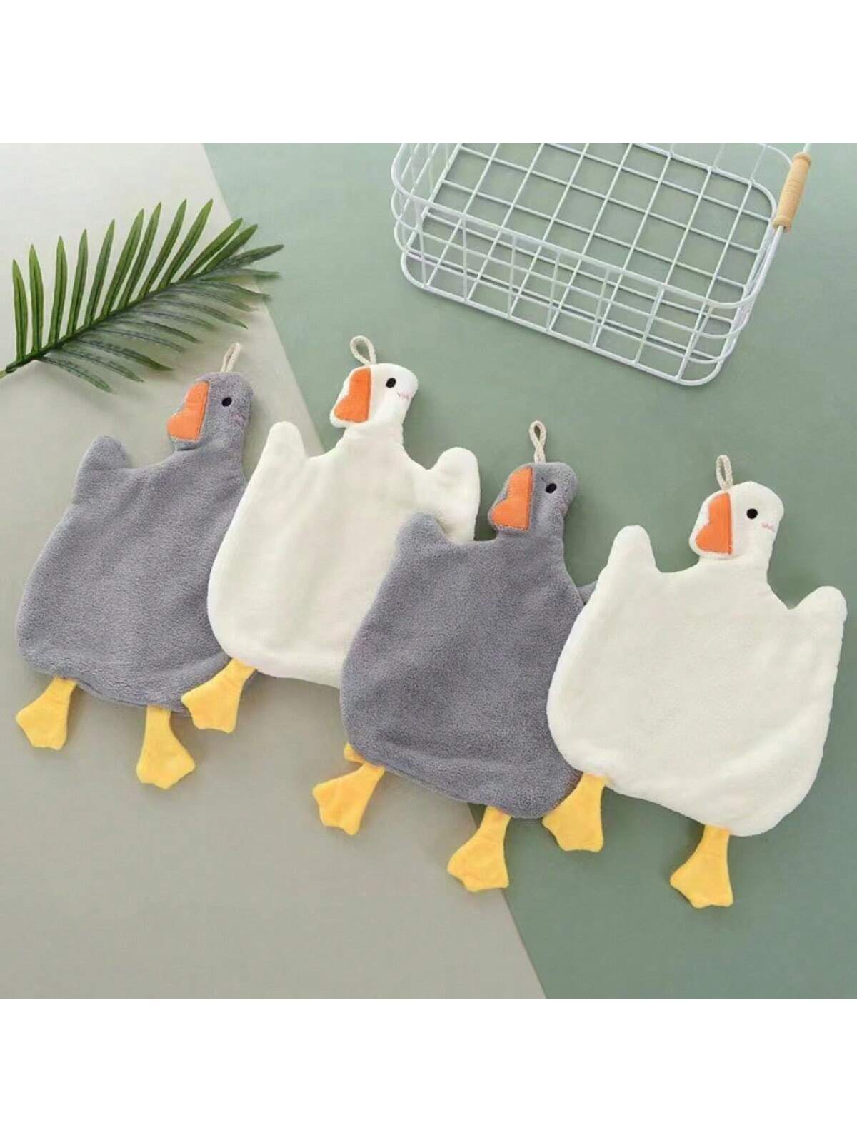 منشفة يد كبيرة على شكل بطة كرتونية من الصوف القطني للمطبخ والحمام والخارج، لا تفرز الشعر ولا تتلاشى وذات امتصاصية عالية