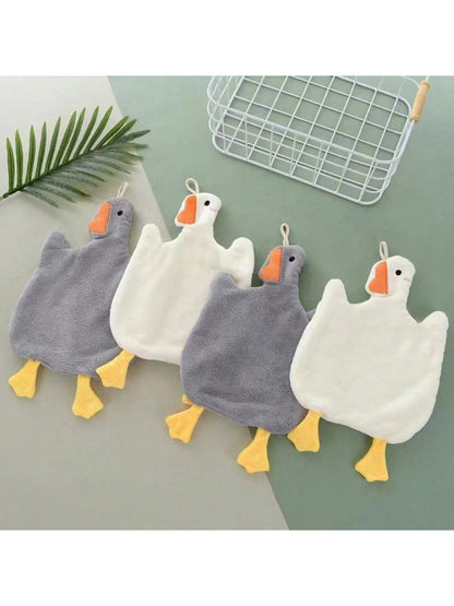 منشفة يد كبيرة على شكل بطة كرتونية من الصوف القطني للمطبخ والحمام والخارج، لا تفرز الشعر ولا تتلاشى وذات امتصاصية عالية