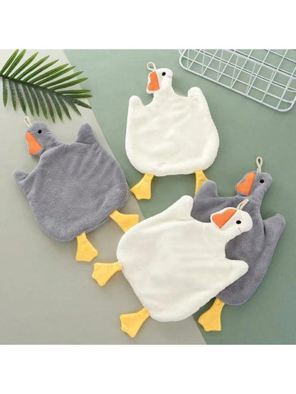 منشفة يد كبيرة على شكل بطة كرتونية من الصوف القطني للمطبخ والحمام والخارج، لا تفرز الشعر ولا تتلاشى وذات امتصاصية عالية