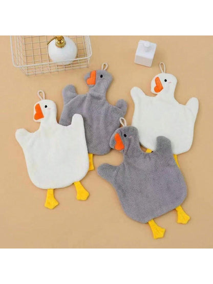 منشفة يد كبيرة على شكل بطة كرتونية من الصوف القطني للمطبخ والحمام والخارج، لا تفرز الشعر ولا تتلاشى وذات امتصاصية عالية