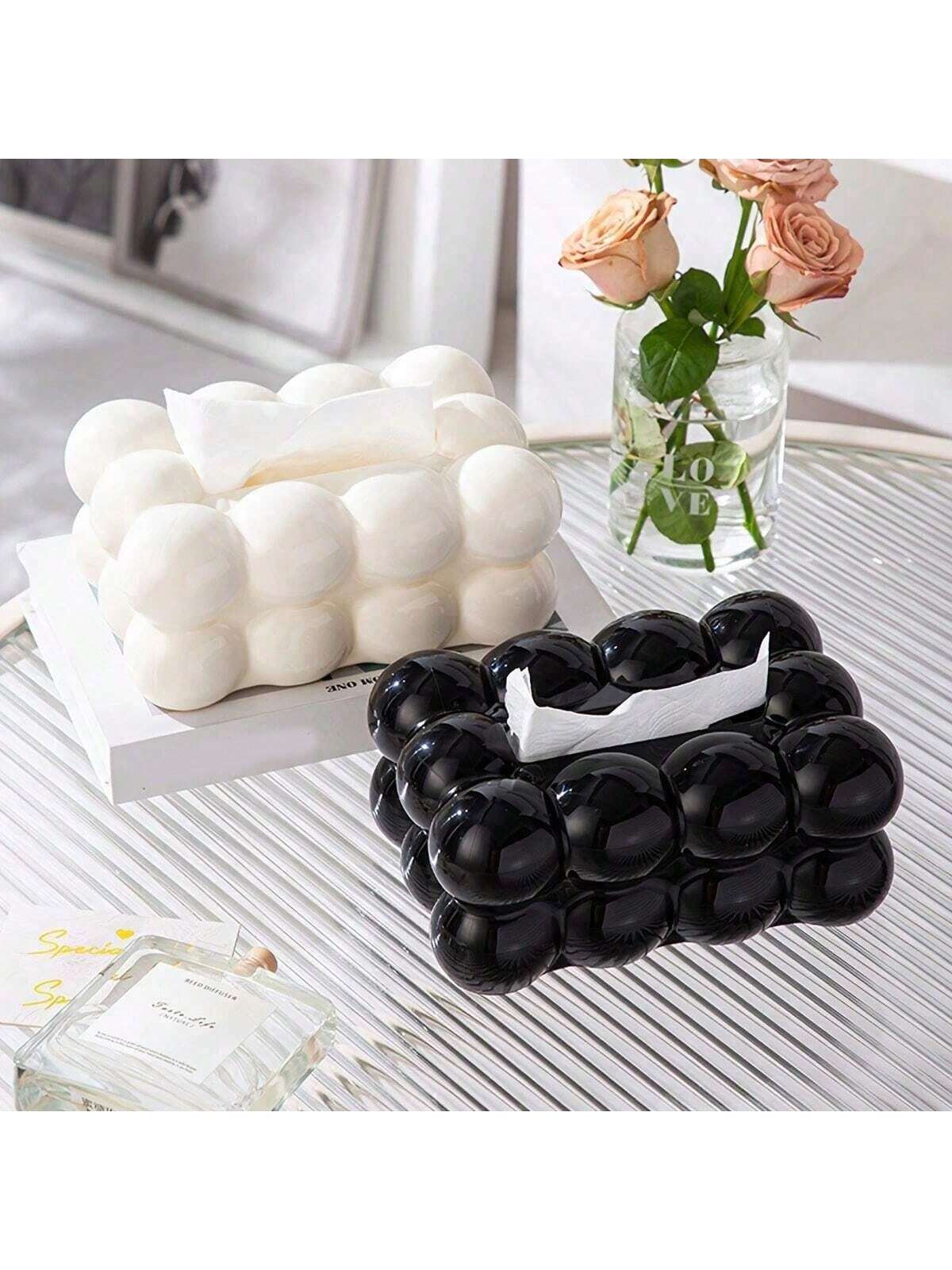 غطاء صندوق مناديل ورقية بنمط كريمي لطاولة القهوة في غرفة المعيشة، حامل أنيق للمناديل الورقية لتزيين المكتب