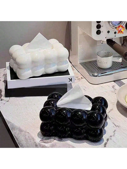 غطاء صندوق مناديل ورقية بنمط كريمي لطاولة القهوة في غرفة المعيشة، حامل أنيق للمناديل الورقية لتزيين المكتب