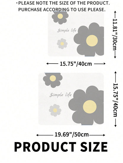 حصيرة تجفيف للمطبخ مصنوعة من مادة البوليستر بأسلوب حياة بسيط وزهور على خلفية بيضاء على أسلوب الحداثة المتناغم والمناسبة للحياة اليومي
