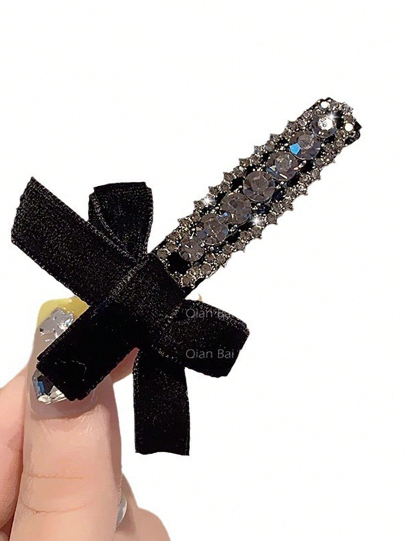 قطعتان من مشابك الشعر الفاخرة الخفيفة الفاخرة ذات الزهور العتيقة بأحجار الراينستون الرمادية للنساء، مناسبة للأشعار المنسدلة.