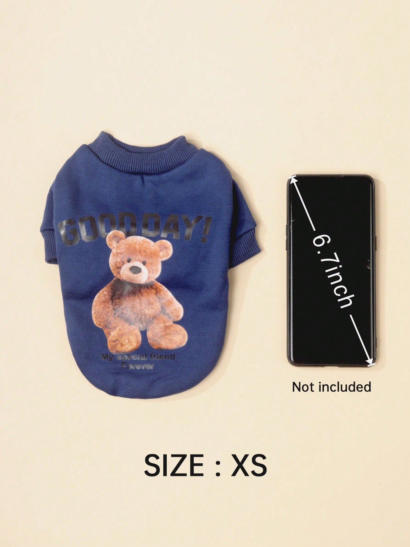 سترة رقبة دائرية رائعة بطبعة دب للخريف/الشتاء للكلاب والقطط الصغيرة