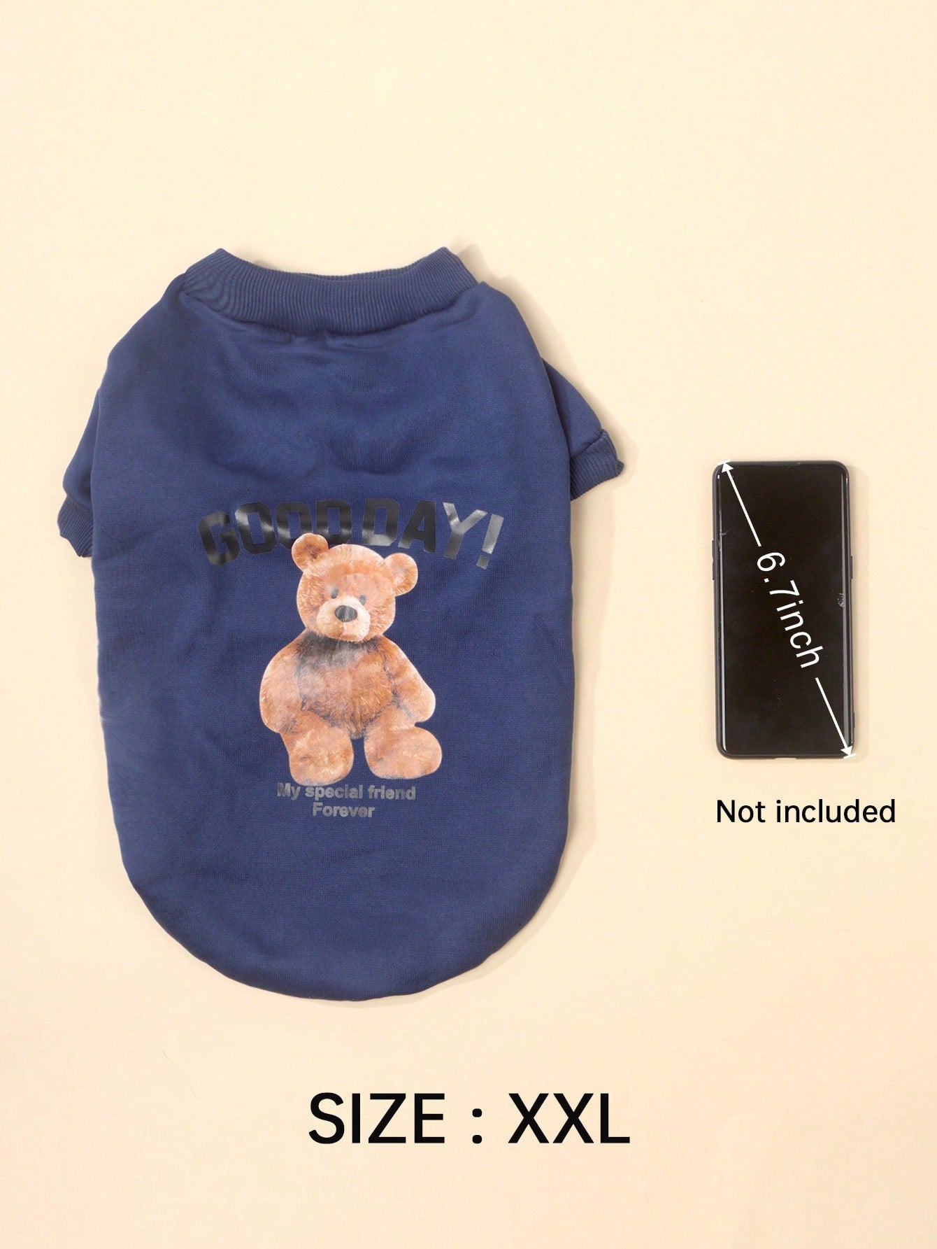 سترة رقبة دائرية رائعة بطبعة دب للخريف/الشتاء للكلاب والقطط الصغيرة