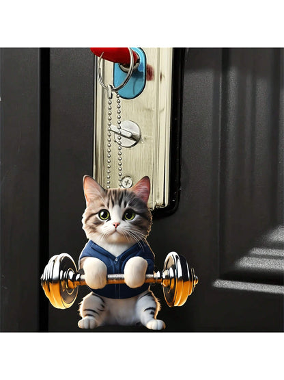 مجموعة قطعة واحدة، قلادة شجرة عيد الميلاد المضحكة للقطط، حقيبة ظهر قلادة مرآة الرؤية الخلفية للسيارة وحقيبة قلادة وإكسسوارات سلسلة المفاتيح، أفضل هدية للهالوين، مخيف، الخريف، المهرجانات، العطلات