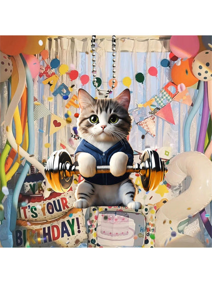 مجموعة قطعة واحدة، قلادة شجرة عيد الميلاد المضحكة للقطط، حقيبة ظهر قلادة مرآة الرؤية الخلفية للسيارة وحقيبة قلادة وإكسسوارات سلسلة المفاتيح، أفضل هدية للهالوين، مخيف، الخريف، المهرجانات، العطلات