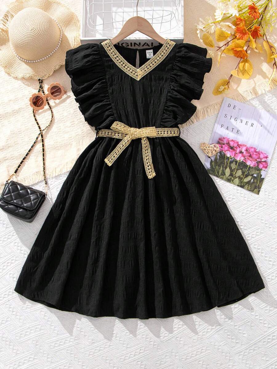 فستان بناتي اسود