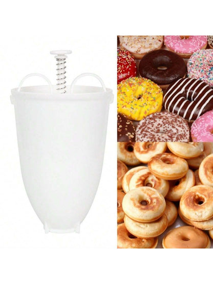 جهاز عمل الدونات بطابع الكيك وقوالب صنع الكعك والطباعة عليها مصنوعة من البلاستيك خفيفة وسريعة وسهلة الاستخدام لصنع الدونات