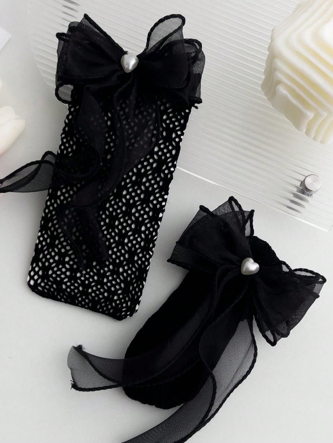 بنطلون ضيق للفتيات للربيع والصيف مع جوارب عالية الركبة من الدانتيل و الشبكة ومزينة باللؤلؤ للطبقة الأساسية