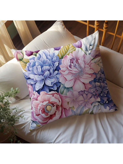 غطاء وسادة زهري  مصنوع من نسيج جلد الخوخ