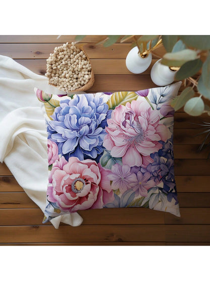 غطاء وسادة زهري  مصنوع من نسيج جلد الخوخ