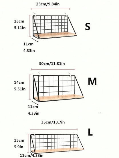 رف بسيط للكتب يتم تركيبه على الحائط بواسطة الحديد