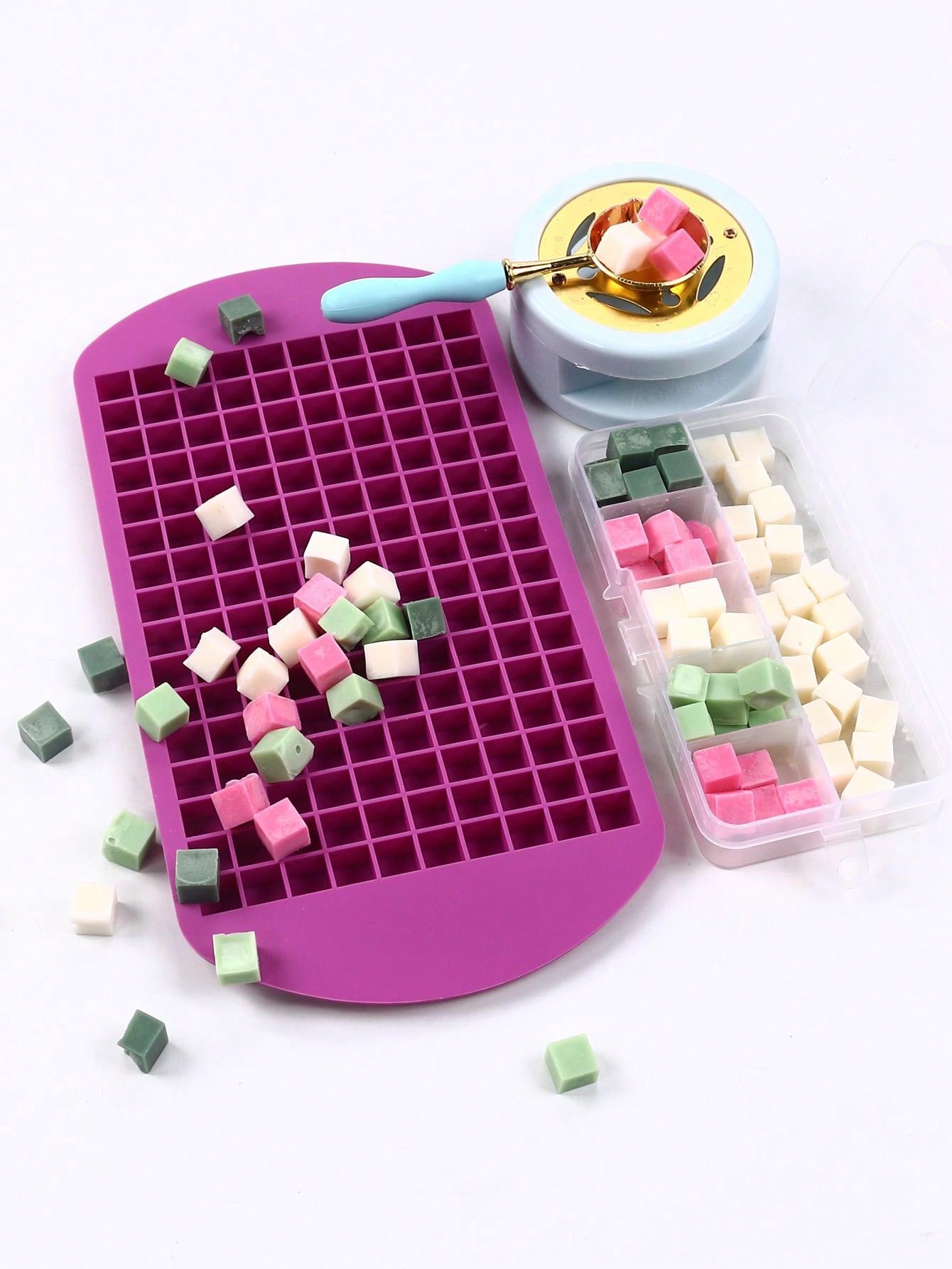 حبات شمع صغيرة مربعة بسعة 160 حفرة لصنع قوالب السيليكون/قوالب قطرات الشوكولات