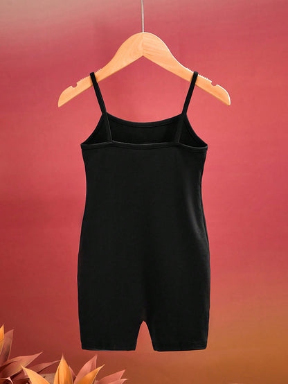 بدلة فتيات صغار بأحزمة يونيكورن وجرافيك حرف "جيه" لشخصية كرتونية