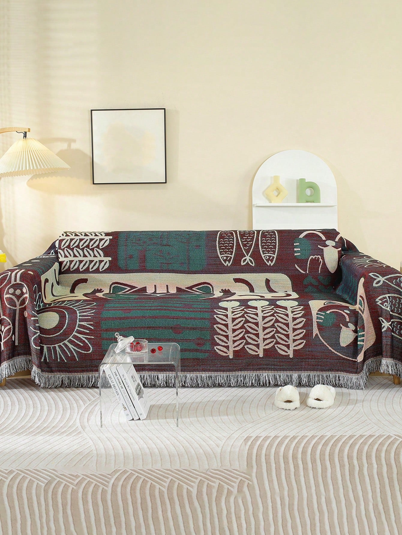 بطانية رحلات نزهة وتخييم طراز جاكار، حصيرة متعددة الاستخدامات