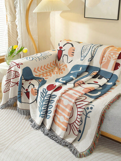 بطانية رحلات نزهة وتخييم طراز جاكار، حصيرة متعددة الاستخدامات