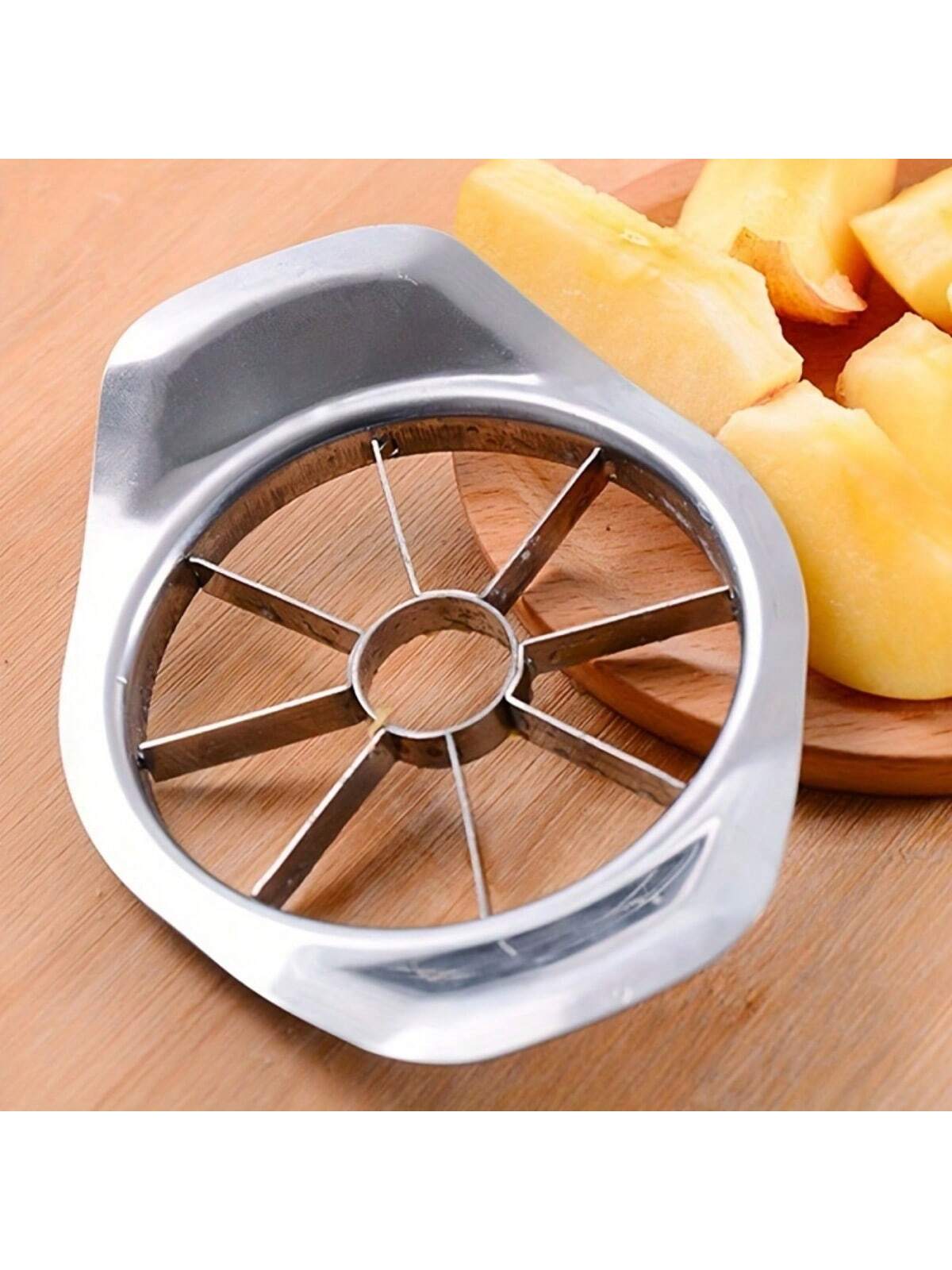 جهاز تقطيع التفاح اليدوي الفعّال والذي يوفر الوقت - شفرة دائرية مصنوعة من الفولاذ المقاوم للصدأ لقطع الفواكه بطريقة إبداعية، أداة مطبخك الأساسية، أدوات الخضار والفواكه، الأدوات المطبخية، القاطع، الطعام، السلطة، الديكور، التخزين، الحفلات، عيد الميلاد