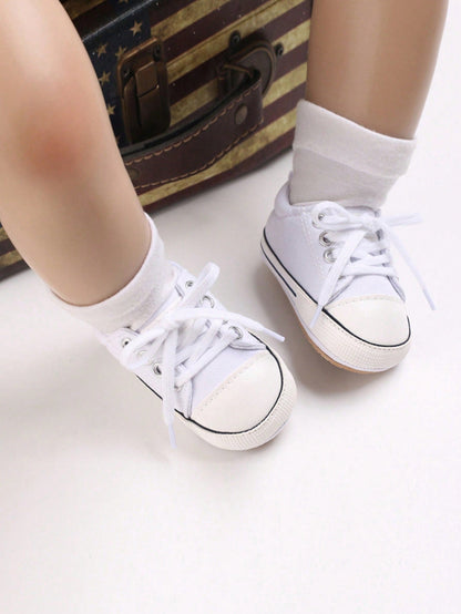 أحذية رياضية ترفيهية للأطفال برباط، نعل مطاطي غير قابل للانزلاق، أحذية رياضية من القماش للأولاد الرضع